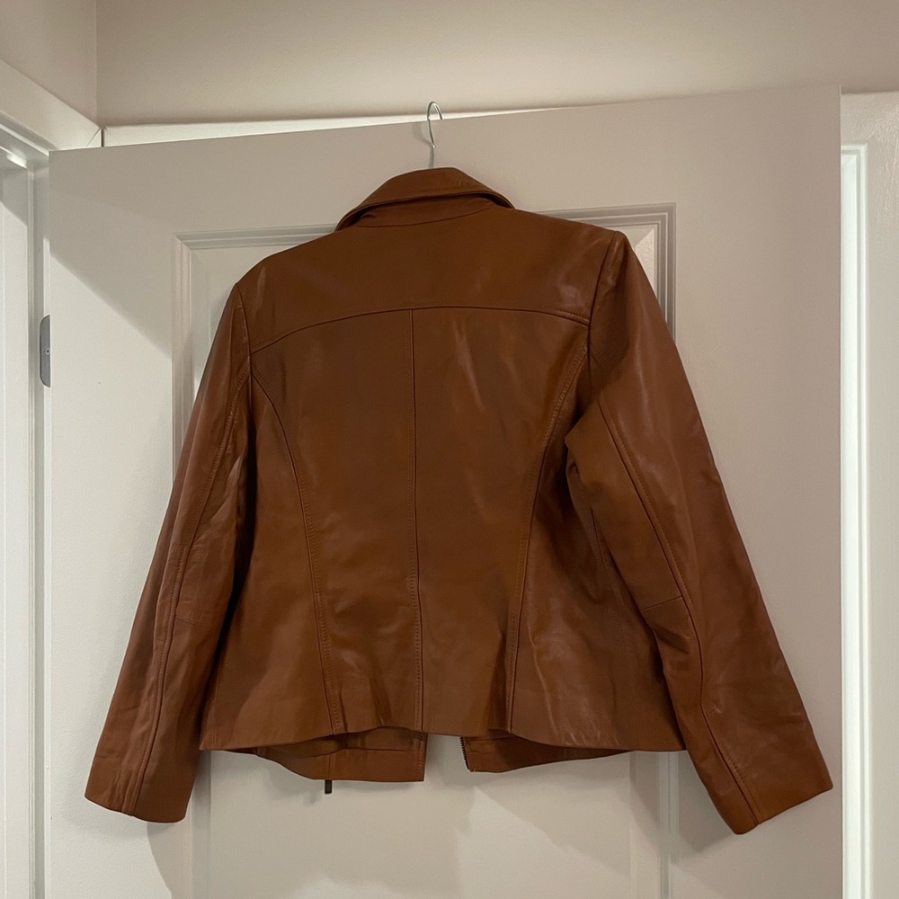 Halogen Brown Leather Jacket - image 2
